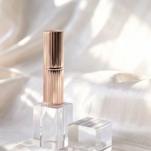 Miaozikou Rose Gold Vertical Stripe Round Lipstick